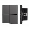 INTELLIGENT ARLIGHT Кнопочная панель KNX-304-23-IN Black (BUS, Frameless) (IARL, IP20 Металл, 2 года)
