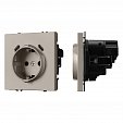 ARL NOBE Розетка зк со шторками с USB тип C+С софт-тач кашемир SCT-MUCC-SFPL-CA (250V, 16A) (Arlight, -)