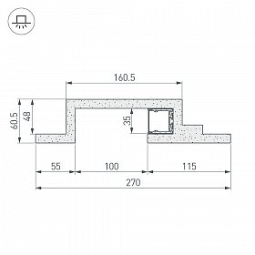 Гипсокартонный Модуль ARL-BAY-SQUARE-35-2000 (ГКЛ 12.5мм) (Arlight, -)