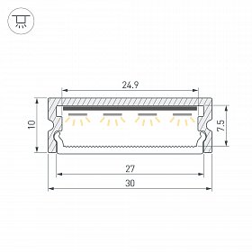Профиль LINE-3010-2000 ANOD (Arlight, Алюминий)