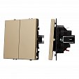 ARL NOBE Выключатель звонковый 2 кл софт-тач золотой песок SWT-MKR2-SFPL-GD (250V, 10A) (Arlight, -)