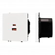 ARL NOBE USB Розетка тип A+C софт-тач белый кварц SCT-MUAC-SFPL-FC-WH (65W, QC3) (Arlight, -)