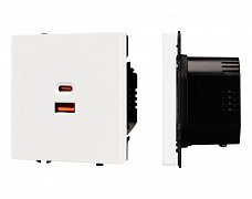 ARL NOBE USB Розетка тип A+C софт-тач белый кварц SCT-MUAC-SFPL-FC-WH (65W, QC3) (Arlight, -)