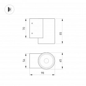 Светильник LGD-RAY-WALL-R65-9W Warm3000 (GR, 23 deg, 230V) (Arlight, IP65 Металл, 3 года)
