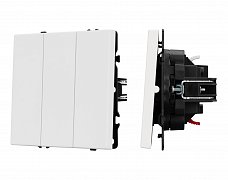ARL NOBE Выключатель 3 кл софт-тач белый кварц SWT-MK03-SFPL-WH (250V, 10A) (Arlight, -)