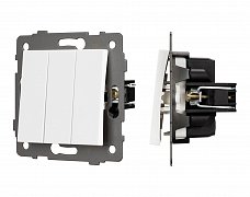 Механизм выключателя трехклавишный непроходной SWT-MK03-PL-WH-V (250V, 10A) (Arlight, -)