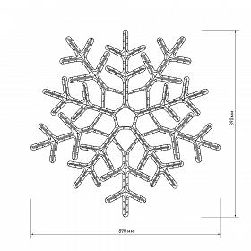 Фигура ARD-SNOWFLAKE-M6-890x890-576LED White/Blue (230V, 20W) (Ardecoled, IP65)