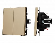 ARL NOBE Выключатель проходной 2 кл софт-тач золотой песок SWT-MKP2-SFPL-GD (250V, 10A) (Arlight, -)