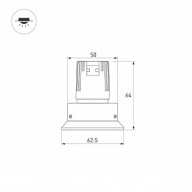 Светильник безрамочный DL-ROTARA-R63-6W Warm3000 (Белый RAL9003, 15 deg, 230V) (Arlight, IP20 Металл, 5 лет)