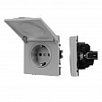ARL NOBE Розетка зк со шторками и крышкой софт-тач никель SCT-MCP-SFPL-IS (250V, 16A) (Arlight, -)