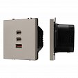 ARL NOBE USB Розетка тип А+С+С софт-тач кашемир SCT-MUACC-SFPL-FC-CA (65W, QC3) (Arlight, -)