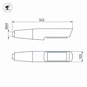 Светильник OXOR-NOXT-EMP-545x100-25W Day4000 (BK, 120 deg, 230V) IP65 (Arlight, -)