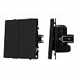 ARL NOBE Выключатель перекрёстный 2 кл софт-тач черный оникс SWT-MKX2-SFPL-BK (250V, 10A) (Arlight, -)