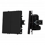 ARL NOBE Выключатель перекрёстный 2 кл софт-тач черный оникс SWT-MKX2-SFPL-BK (250V, 10A) (Arlight, -)
