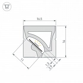 Силиконовый профиль WPH-FLEX-1616-TWIST-S11-10m WHITE (Arlight, Силикон)