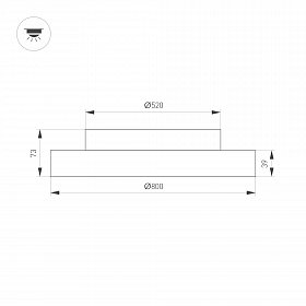 Светильник SP-ESTELY-R800-60W Warm3000 (BK, 80 deg, 230V, TRIAC) (Arlight, IP20 Металл, 5 лет)