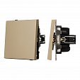 Механизм выключателя одноклавишный проходной SWT-TENDO-MKP1-SFPL-GD (230V, 10A) (Arlight, Матовый песочный)