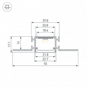 Профиль FANTOM-W23-2000 ANOD (Arlight, Алюминий)