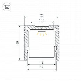 Профиль SL-SLIM20-H20-2000 ANOD (BY) (Arlight, Алюминий)