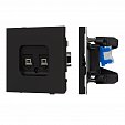 Механизм компьютерной розетки двойной SCT-TENDO-MPC2-SFPL-BK (RJ-45, CAT6) (Arlight, Матовый черный)