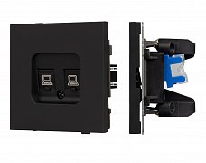 Механизм компьютерной розетки двойной SCT-TENDO-MPC2-SFPL-BK (RJ-45, CAT6) (Arlight, Матовый черный)