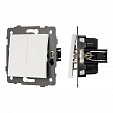 Механизм выключателя двухклавишный самовозвратный SWT-MKR2-PL-WH-V (250V, 10A) (Arlight, -)