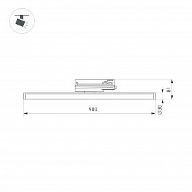 Светильник LGD-TUBE-TURN-4TR-L900-30W Warm3000 (WH, 180 deg, 230V) (Arlight, IP20 Металл, 3 года)