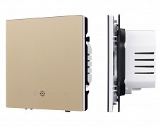 ARL NOBE Терморегулятор эл тёплый пол золотой песок SWT-MTE-PL-GD (95-240V, 16A, датч пола + возд) (Arlight, -)