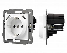 Механизм розетки с быстрой USB зарядкой SCT-MUAC-PL-WH-V (250V, 16A) (Arlight, -)