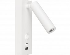 Светильник SP-BED-CHARGE-S60x125-3W Warm3000 (WH, 20 deg, 230V, USB-A, USB-C) (Arlight, IP20 Металл, 3 года)