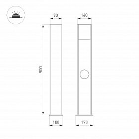 Светильник LGD-SEKVOYA-BOLL-SOCKET-H900-11W Warm3000 (BK, 120 deg, 230V) (Arlight, IP54 Металл, 3 года)