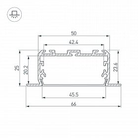 Профиль KLUS-POWER-W50-FS-2000 ANOD (Arlight, Алюминий)