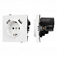 Механизм розетки с USB зарядкой SCT-TENDO-MUAA-PL-WH (230V, 16A) (Arlight, Белый)