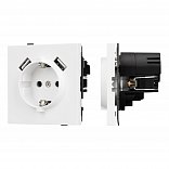 Механизм розетки с USB зарядкой SCT-TENDO-MUAA-PL-WH (230V, 16A) (Arlight, Белый)