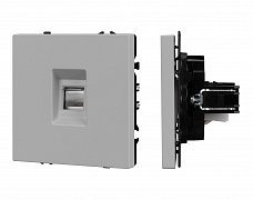 ARL NOBE Розетка телефонная софт-тач никель SCT-MTL1-SFPL-IS (RJ-11, 4C) (Arlight, -)