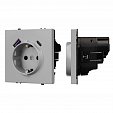 ARL NOBE Розетка зк со шторками с USB тип А+С софт-тач никель SCT-MUAC-SFPL-IS (250V, 16A) (Arlight, -)
