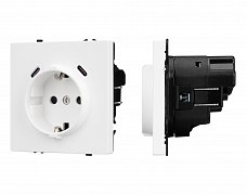 ARL NOBE Розетка зк со шторками с USB тип C+С софт-тач белый кварц SCT-MUCC-SFPL-WH (250V, 16A) (Arlight, -)