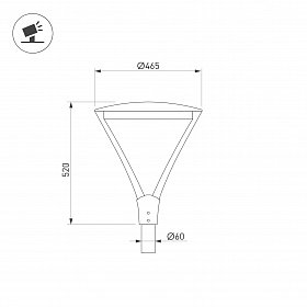 Светильник ALT-OSARIS-50W Day4000 (BK, 145x60 deg, 230V) (Arlight, IP65 Металл, 5 лет)