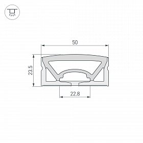 Силиконовый профиль WPH-FLEX-5025-TOP-S23-10m WHITE (Arlight, Силикон)