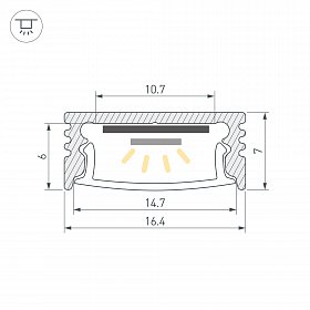 Профиль SL-SLIM-H7-3000 ANOD (Arlight, Алюминий)