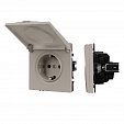 ARL NOBE Розетка зк со шторками и крышкой софт-тач кашемир SCT-MCP-SFPL-CA (250V, 16A) (Arlight, -)