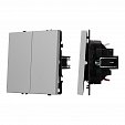 ARL NOBE Выключатель звонковый 2 кл софт-тач никель SWT-MKR2-SFPL-IS (250V, 10A) (Arlight, -)