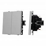 ARL NOBE Выключатель 2 кл софт-тач никель SWT-MK02-SFPL-IS (250V, 10A) (Arlight, -)
