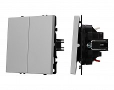ARL NOBE Выключатель звонковый 2 кл софт-тач никель SWT-MKR2-SFPL-IS (250V, 10A) (Arlight, -)
