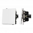 Механизм выключателя двухклавишный непроходной SWT-TENDO-MK02-PL-WH (230V, 10A) (Arlight, Белый)
