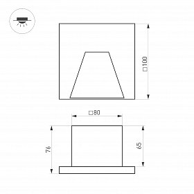 Светильник LT-TIE-S100-3W Warm3000 (GR, 75x30 deg, 230V) (Arlight, IP65 Бетон, 3 года)