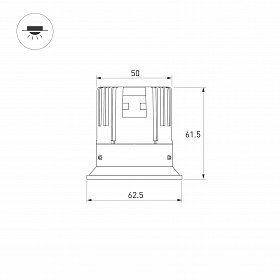 Светильник безрамочный DL-INTRAL-R63-8W Day4000 (Черный RAL9005, 15 deg, 230V) (Arlight, IP20 Металл, 5 лет)
