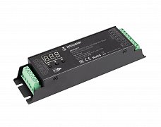 INTELLIGENT ARLIGHT Декодер SMART-DMX512-305-63-RDM-SUF Black (12-48V, 5x4A, Terminal) (IARL, IP20 Металл, 5 лет)