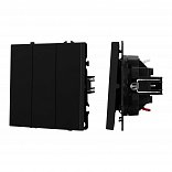 ARL NOBE Выключатель 3 кл софт-тач черный оникс SWT-MK03-SFPL-BK (250V, 10A) (Arlight, -)