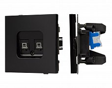 Механизм компьютерной розетки двойной SCT-TENDO-MPC2-PL-BK (RJ-45, CAT6) (Arlight, Черный)